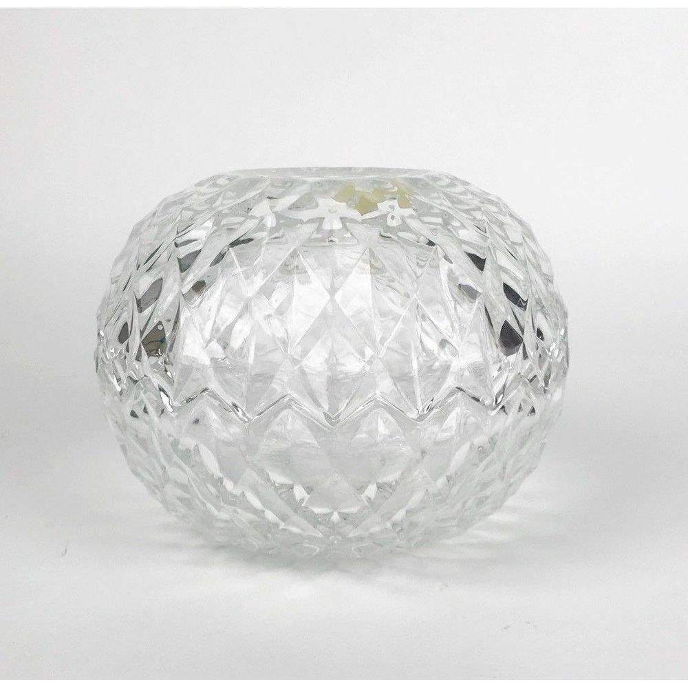 Beyer Bleikristall VTG 24% Lead Crystal Clear Covered Round Candy Dish Unique
